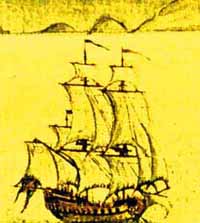contemporary painting of similar ship