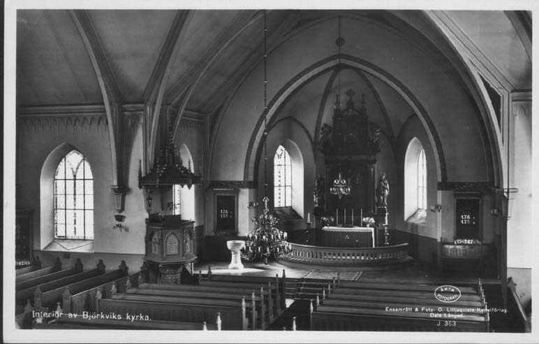 Interiör av Björkviks kyrka