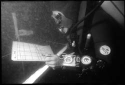 Mats B�rje measuring, photo Joakim Severinsson