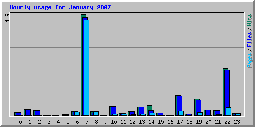 Hourly usage for January 2007