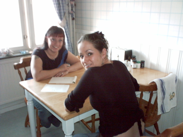 Mina d&ouml;ttrar Pia och Maria