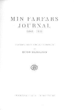 Hamilton, Hugo, 1849-1928 Min farfars journal 1809-1811