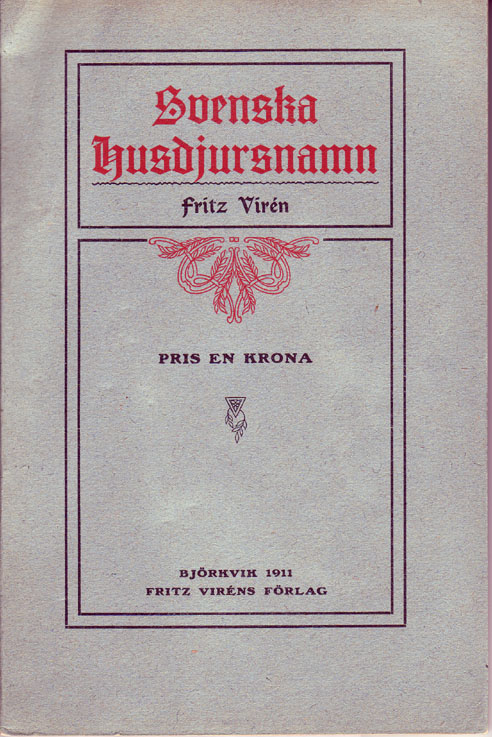 Fritz Virén Svenska husdjursnamn