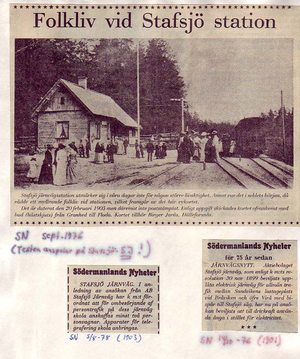 Sörmalands Nyheter 1976 och 1978 Nunnebanan