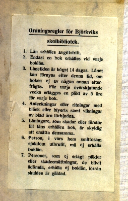 Ordningsregler fr Bjrkviks skolbibliotek